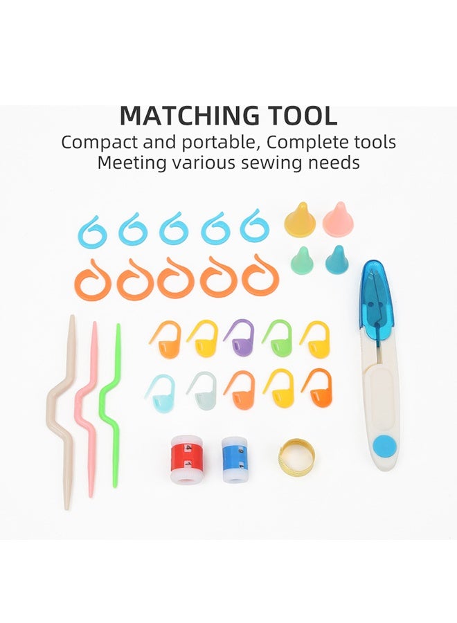 HAVEN 53PCS Crochet Hooks Set, with Carry Bag, Needles, Color Stitch Markers, Measure Tape Beginners Crochet Hook Set for Crochet Art, DIY Crafting, Multicolor, With Transparent Case - Image 3